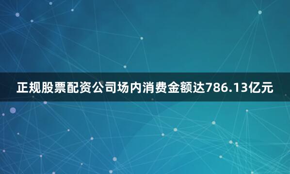 正规股票配资公司场内消费金额达786.13亿元